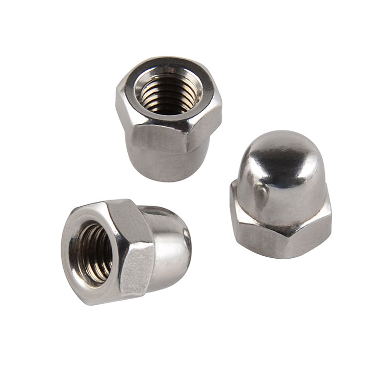 304 Stainless Steel DIN 1587 M6 F594 Kacang Tutup Kubah Hex / Kacang Acorn