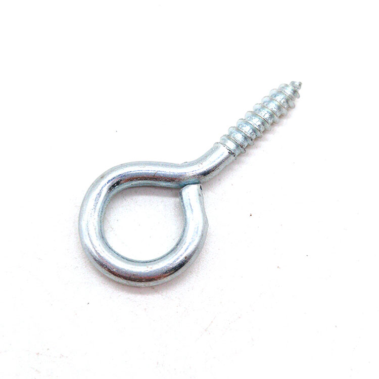 Baja Karbon Biru Putih Seng Dilapisi Self Tapping Eye Hook Screw karo Utas Kayu