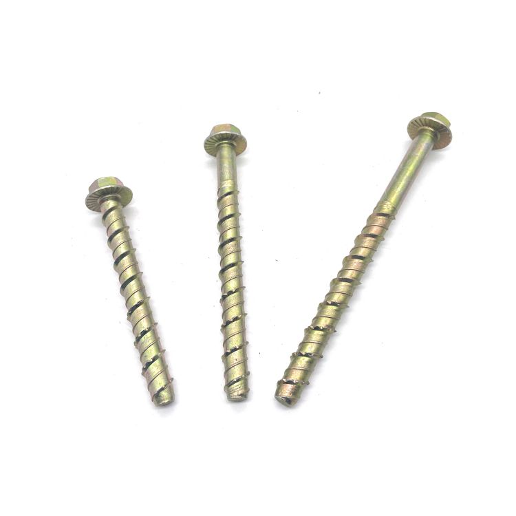 Baja Karbon Hex Flange Kepala Kuning Seng Plated Cement Screw Bolt