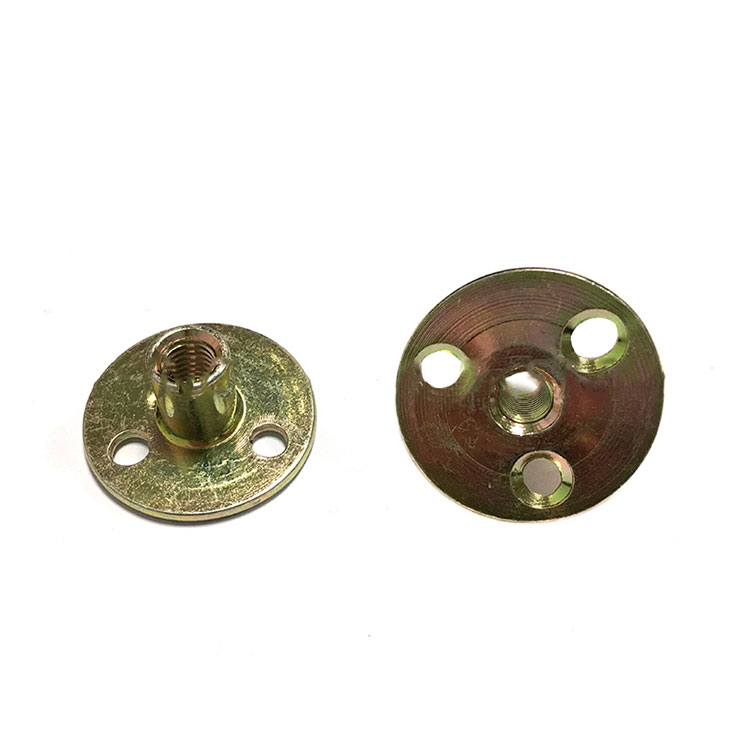 Werna Zinc Plated Round Base T kacang Kanthi Telung Brad Lubuk Tee Nut