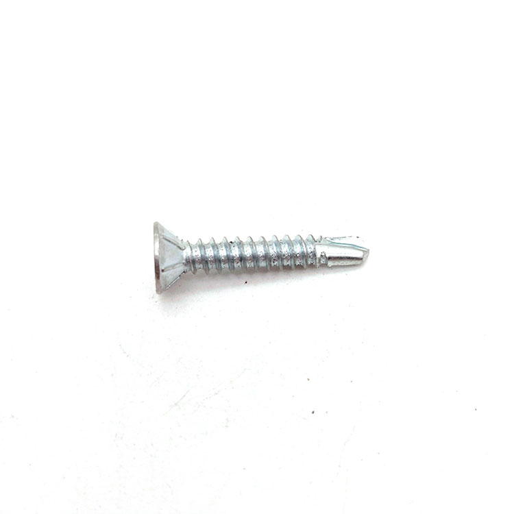 DIN7504 Baja Karbon Seng Disepuh Cross Recessed Countersunk Kepala Self-Drill Tapping Screws