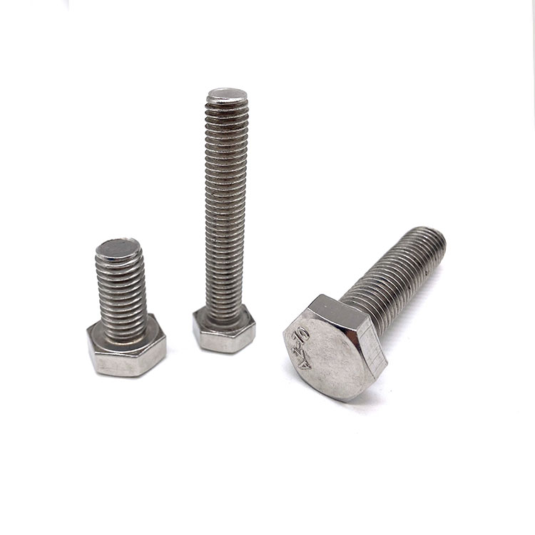 DIN933 A2-70 SS304 SS316 Baja tahan karat Full Threaded Hex Head Bolts Hex Cap Screws