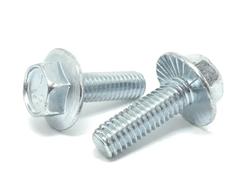 Baja Karbon Galvanis Serrated Hex Flange Anti-Loosening Bolt