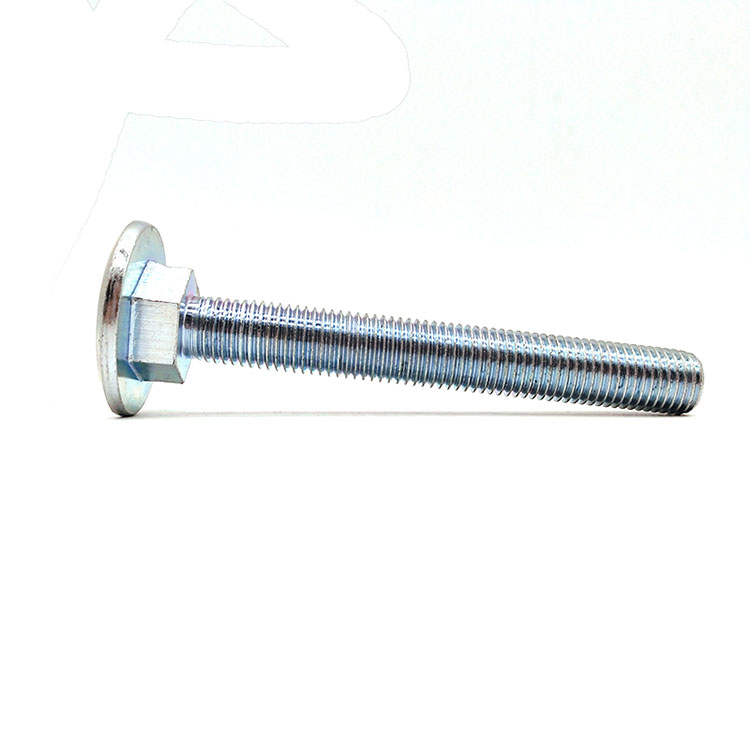 Non-standar Carbon Steel Biru Putih Seng Dilapisi Flat Kepala Hex Neck Carriage Bolt