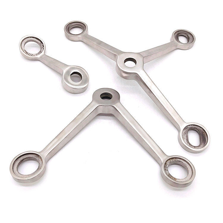 SS304 Stainless Steel 4 Arms Tirai Dinding Spider Kaca Fittings