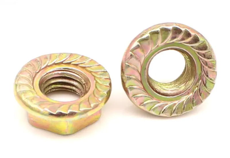 Seng Plated Serrated Hex Flange Kacang Kunci